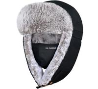 POL PARKMAN Winter Trapper Hat for Men & Women - Russian Ushanka, Waterproof Fur with Ear Flaps - Warm Aviator Hat for Skiing, Climbing or Hunting