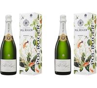 Pol Roger Brut Réserve NV Champagne Twin Pack | 2 x 75cl Bottles in Gift Boxes | 12.5% ABV | Luxury French Champagne Gift Set for Celebrations