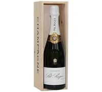 Pol Roger Brut Reserve White Label Champagne 75cl with Wooden Champagne Gift Box Gift Set Birthday Gift Sets for Women, Men, Couples or Best Friend Gift Set