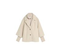 Polaire-cape douillette au look 2-en-1 col à revers femme Tom Tailor Beige XS