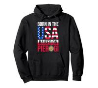 Poland Born in the USA Raised on Pierogi Poland Heritage Pullover Hoodie