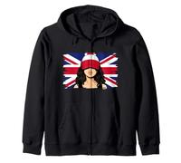 Poland Britain Flags Roots British Polska Heritage Polish Zip Hoodie