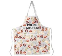Poland Country Kitchen Apron Polish Baker Gift Poland Souvenirs Trip Gift Poland Food Cooking Apron With Pocket (POLISH a2)