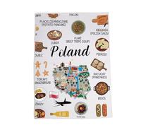 Poland Country Map Europe Cuisine Lover Kitchen Towel Mom Dad BFF Polish Food Cooking Travel Dish Towel Gift (Poland)