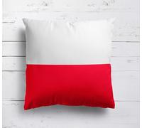 Poland Flag Cushion - Polish National Flag Pillow - Multiple Sizes & Fabrics, Cover Only or Filled - Patriotic Home Decor Gift for Football & Sports Fans