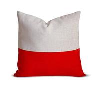Poland Flag Farmhouse Decorative Throw Pillow Case 18 x 18 Inch, Vintage Retro Rustic Flag Cushion Cover Case, Patriotic Square Pillow Case Cotton Linen Cushion Case for Mom Dad Friends Gift