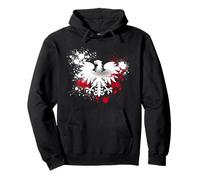 Poland Flag Paint Splatter White Eagle Polska Polish Pride Pullover Hoodie