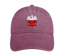 Poland Flag Polish Eagle Unisex Baseball Cap Adjustable Dad Hat Denim Trucker Caps Sports Cap Sun Hat Wine Red-style