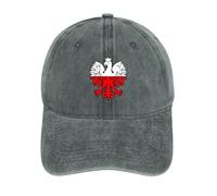 Poland Flag Polish Eagle Unisex Baseball Cap Adjustable Dad Hat Denim Trucker Caps Sports Cap Sun Hat Gray-style