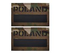 Poland Flag Reflective Patches, IR Infrared Polish Flags International Country Tactical Military Morale Emblems Badges Decorative Sewing Appliques