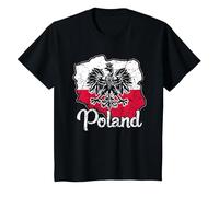 Poland Flag Retro National Pride Polish Polska T-Shirt, Youth, Black, Medium