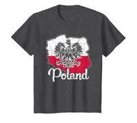 Poland Flag Retro National Pride Polish Polska T-Shirt, Youth, Dark Heather Grey, Medium