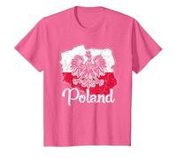 Poland Flag Retro National Pride Polish Polska T-Shirt, Youth, Pink Heather, 3T