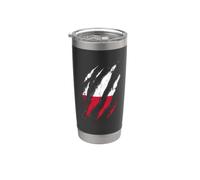 Poland Flag Torn Claw Marks Polish Pride Stainless Steel Insulated Tumbler