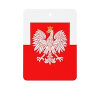 Poland Flag with White Royal Ea-gles Cute Car Air Fresheners Long Lasting Scent Car Mirror Hanging Scented Cards Tablets Square