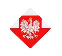 Poland Flag with White Royal Ea-gles Cute Car Air Fresheners Long Lasting Scent Car Mirror Hanging Scented Cards Tablets Rhombus