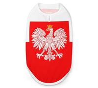 Poland Flag with White Royal Ea-gles Cute Dog Shirt Sleeveless Soft Breathable Pet Apparel Tank Top Summer Cool L