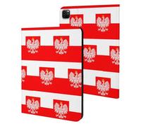 Poland Flag with White Royal Ea-gles Cute Tablet Case Unisex Slim Hard Protective Cover Compatible with iPad 9th/ 8th/ 7th