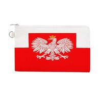 Poland Flag with White Royal Ea-gles Cute Zero Wallet for Women Men Lightweight Coin Pouch with Zippered