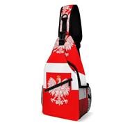 Poland Flag with White Royal Ea-gles Trendy Crossbody Bag for Women Men Sling Bags Shoulder Chest Backpack Hiking Running