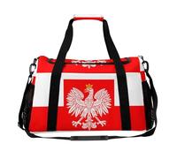 Poland Flag with White Royal Ea-gles Trendy Duffle Bag for Travel Large Capacity Lightweight Carry on Halfday Weekender Bags
