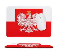 Poland Flag with White Royal Ea-gles Trendy Gaming Mouse Pad Rubber Base Non-Slip Large Desk Mat Home Office 7.9"x9.4"