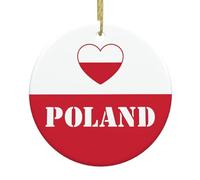 Poland Heart Flag Design Christmas Ornaments, Hanging Festive Decorative Ornament, Perfect for Holiday and Gift