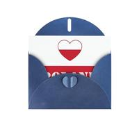 Poland Heart Flag Design Greeting Card With Envelope, Birthday Card, Christmas Card, Invitation Card, 3 Colors