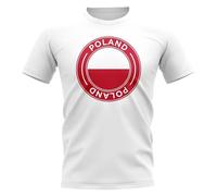 Poland Junior Football Badge T-Shirt in White | Size: 3-4 Years Poland White 3-4 Years