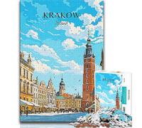 Poland Krakow Travel 1000 Pieces Jigsaw Puzzle For Adults Teens,Family Game Stress Reliever Difficult Challenge Artists Collection,Fine Art 38x26cm
