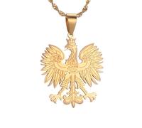 Poland Map Pendant Necklace - Patriotic Polish Eagle Clavicle Chain For Women Men Continent Sweater Water Wave Chain Vintage Map Jewelry Dainty Pendant Necklace Gift For Girls Boys Yellow 19.7 Inch
