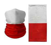 Poland National Flag Neck Gaiter - Red & White Face Cover Bandana - Lightweight Breathable Patriotic Scarf for Outdoor Sports, Festivals & Travel