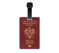 Poland Passport Luggage Tag with Name Card Privacy Cover ID Label for Travel Bag Suitcase