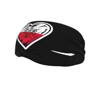 Poland Polish Flag Heart Unisex Sweatband Non-Slip Headband Breathable Head Bands For Running Tennis Cycling Outdoor Activities