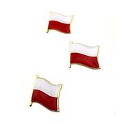 Poland Polish Polska EU Europe Metal Enamel Country Flag Pin Badge Pack of 3