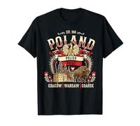 Poland Polish Pride White Eagle, Bison, Wawel Castle Vintage T-Shirt