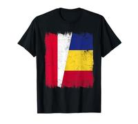 Poland Romania Half Flag Polish Romanian Heritage T-Shirt