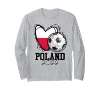 Poland Soccer Polish Flag Polska Love Country Pride Heart Long Sleeve T-Shirt