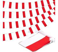 Poland String Flag Pennant Banner, Small Mini Polish Flags Bunting Banner, National Country Decoration for School, Party, Sports Events, Patriotic Festival, 33 Feet 30 Flags