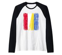 Poland Ukraine Half Flag Polish Ukrainian Heritage Raglan Baseball Tee
