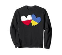 Poland Ukraine Heart Flags Polish Ukrainian Dual Flag Sweatshirt