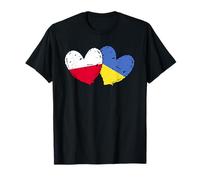 Poland Ukraine Heart Flags Polish Ukrainian Dual Flag T-Shirt