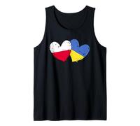 Poland Ukraine Heart Flags Polish Ukrainian Dual Flag Tank Top