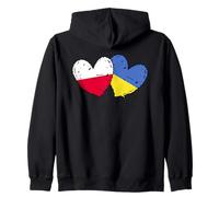 Poland Ukraine Heart Flags Polish Ukrainian Dual Flag Zip Hoodie