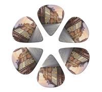 Poland's Historic Center Street Print Guitar Picks 6 Pack With Organizer Storage Bag 0.46 0.71 0.96mm Guitar Plectrums Guitars Accessories For Bass Electric Acoustic Guitars