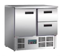 Polar Refrigeration G-Series 155W 2 Drawer Single Door Counter Fridge 240 Litre, Stainless Steel, 2°C to 5°C, 880(H)x900(W)x700(D)mm, 1 Shelf, Fan Assisted Rapid Cooling, Energy Rating C | U637