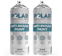 Polar Anti Mould Spray Paint - Mould Resistant Spray - Clear - 2x400ml | 10 Year Mould Resistance & Moisture Control - 4m² Coverage - Interior Ceiling & Wall Paint for Bathrooms & Kitchens