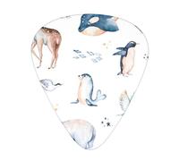 Polar Arctic Animals Watercolor Plectrums Guitar Picks For Bass Electric Acoustic Guitars (12 Count)