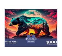 Polar Bear 1000 Pc Puzzles for Adults Kids - Bear Mountain Reflection Sunset Majestic Artistic Jigsaw Puzzle Educational Game Challenge Wall Decoration38x26cm/1000pcs