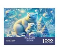 Polar Bear 1000 Piece Jigsaw Puzzle - Fun And Challenging Family Game for Adults Kids,Polar Bear with Cub Great Gift 52x38cm/1000pcs